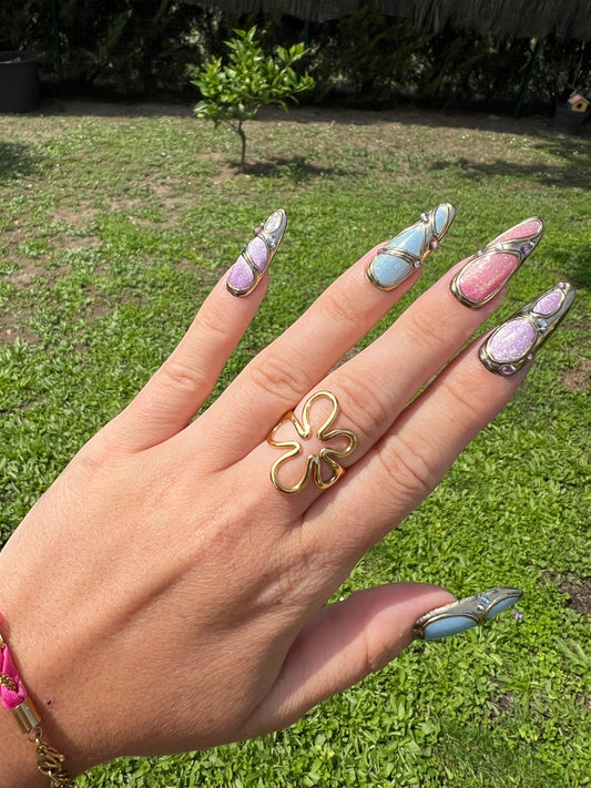 Bague Eleïa - Bague fleur en acier inoxydable femme