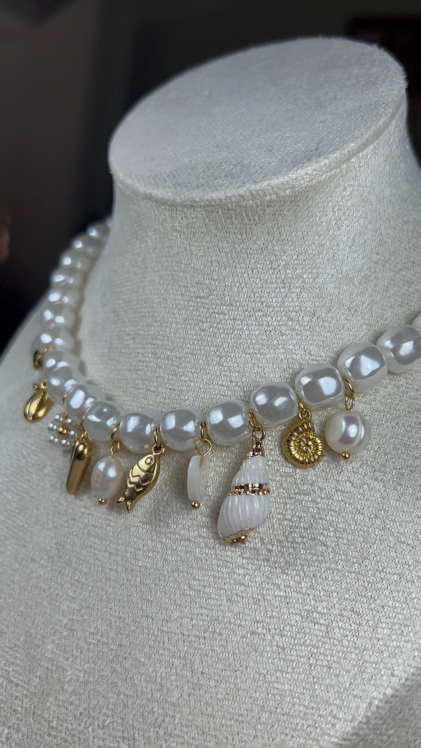 Collier Anissa - Collier marin perles nacrées en acier inoxydable femme