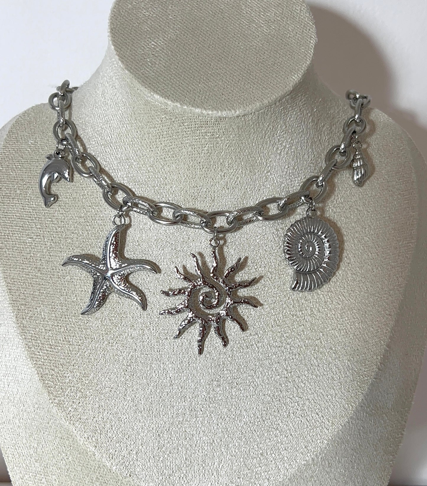 Collier Naïa - Collier chaine épaisse & breloques marines en acier inoxydable femme