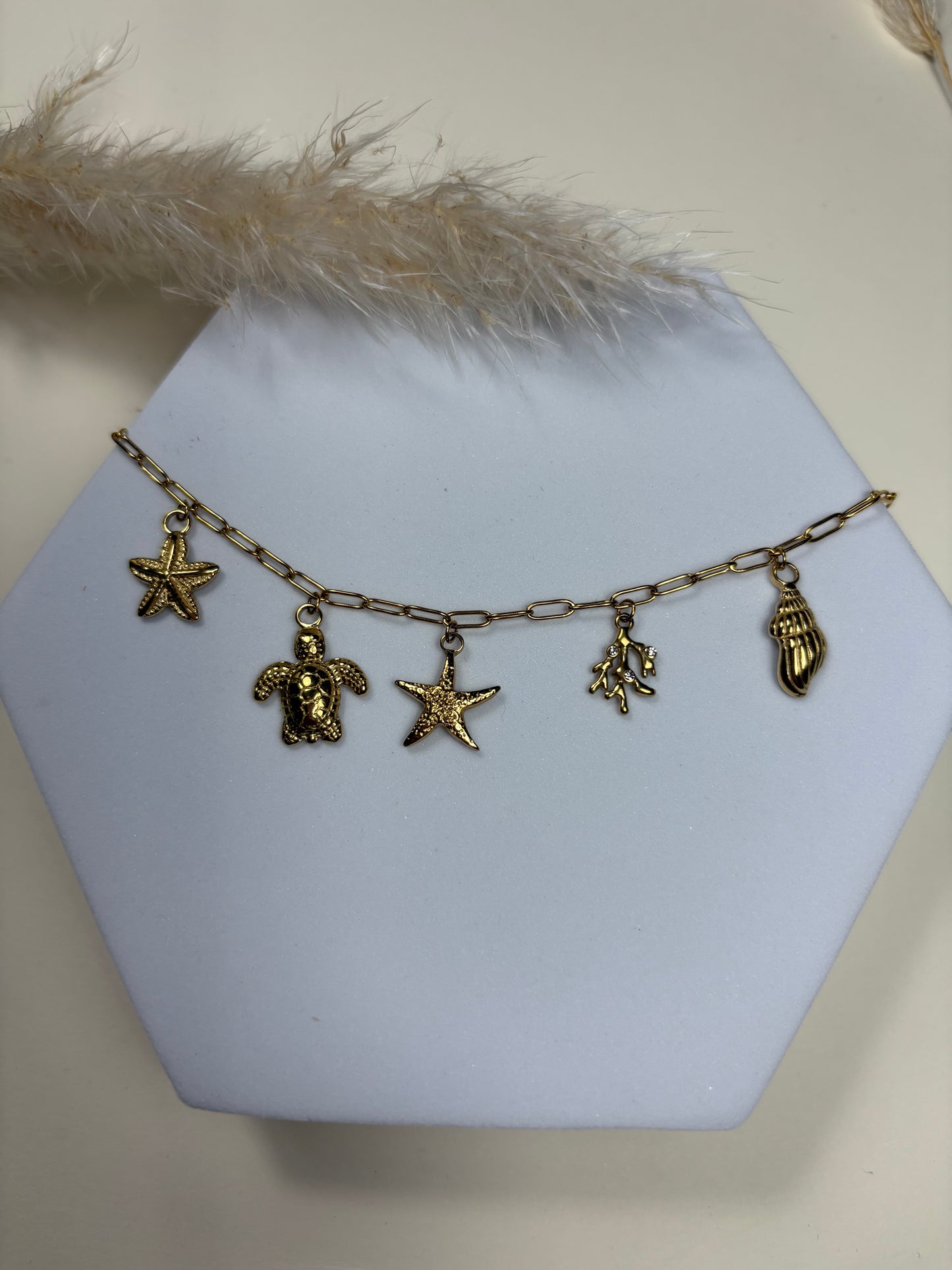 Bracelet en acier inoxydable breloques mer