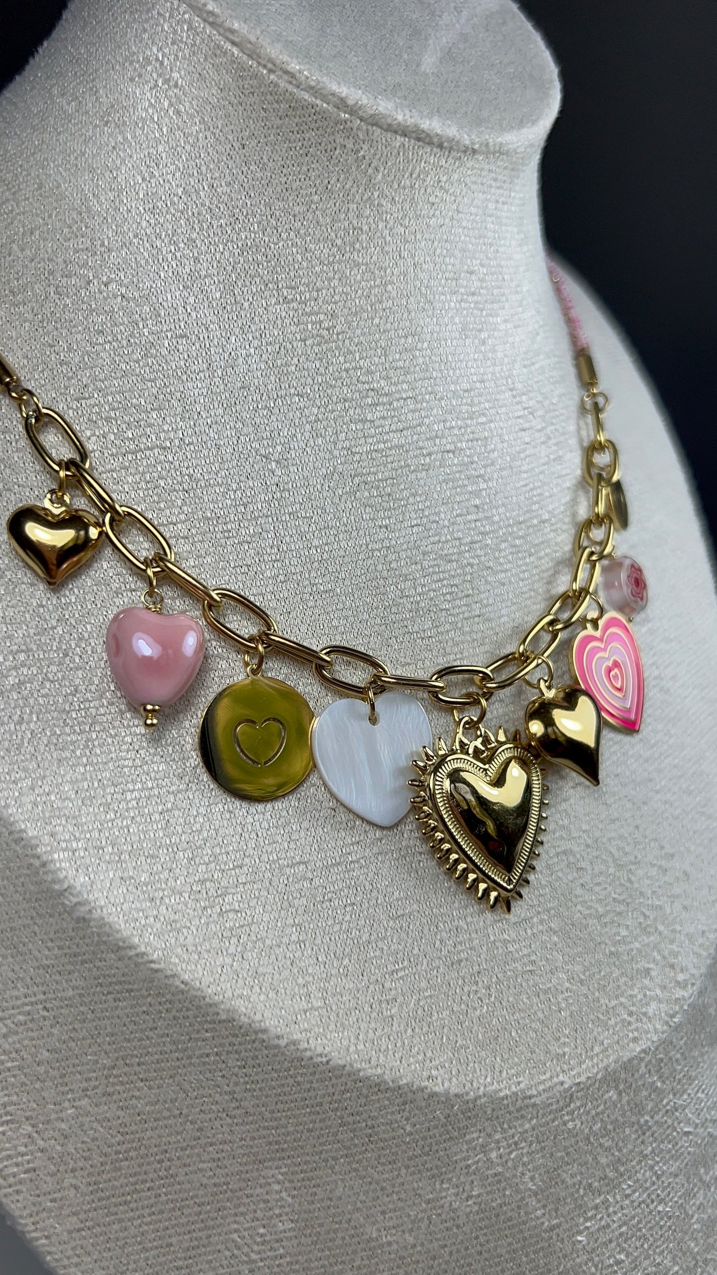 Collier Chloé - Collier cœurs en acier inoxydable femme