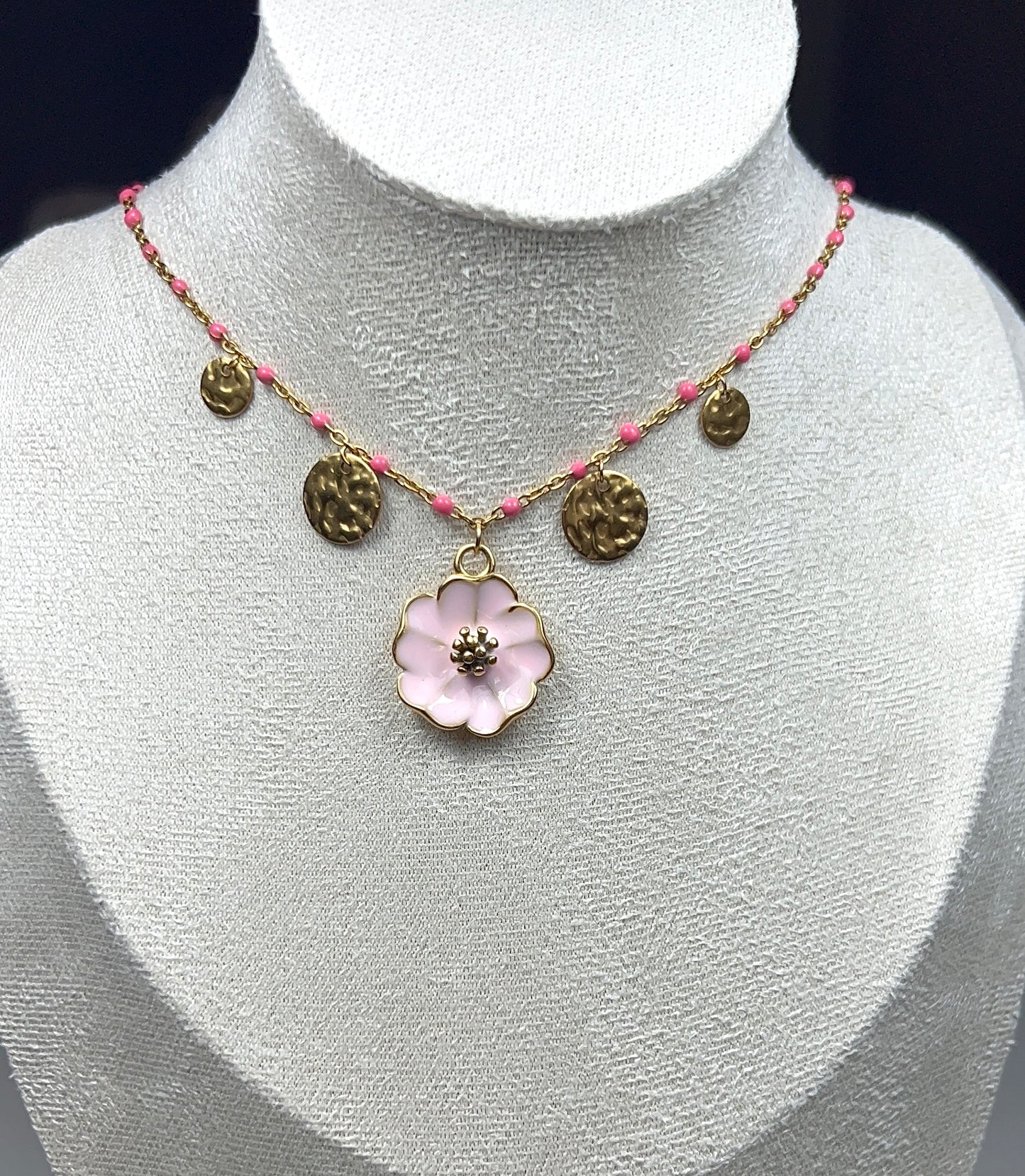 Collier Marie - Collier fleur en acier inoxydable femme