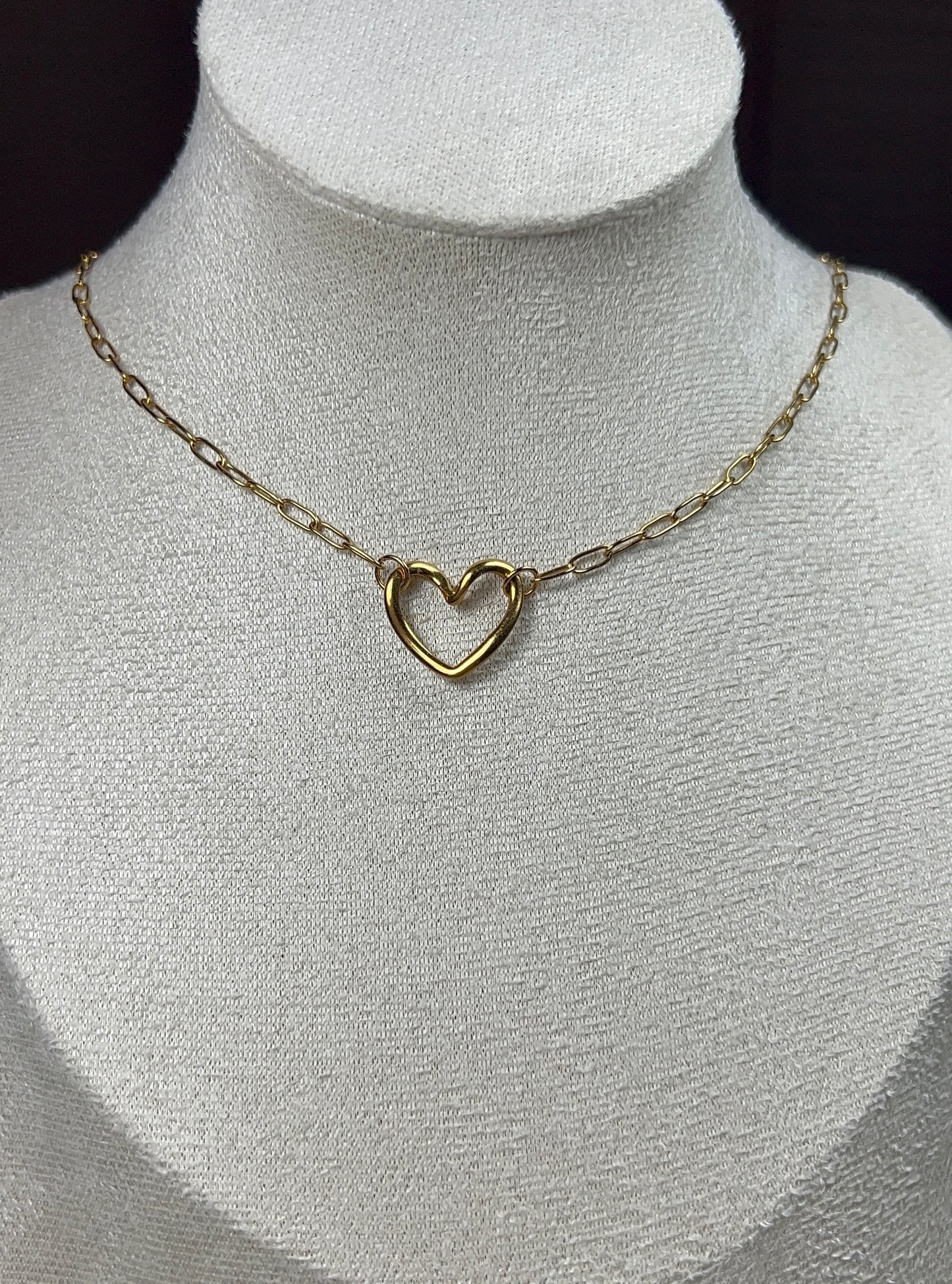 Collier Léna - Collier cœur en acier inoxydable femme