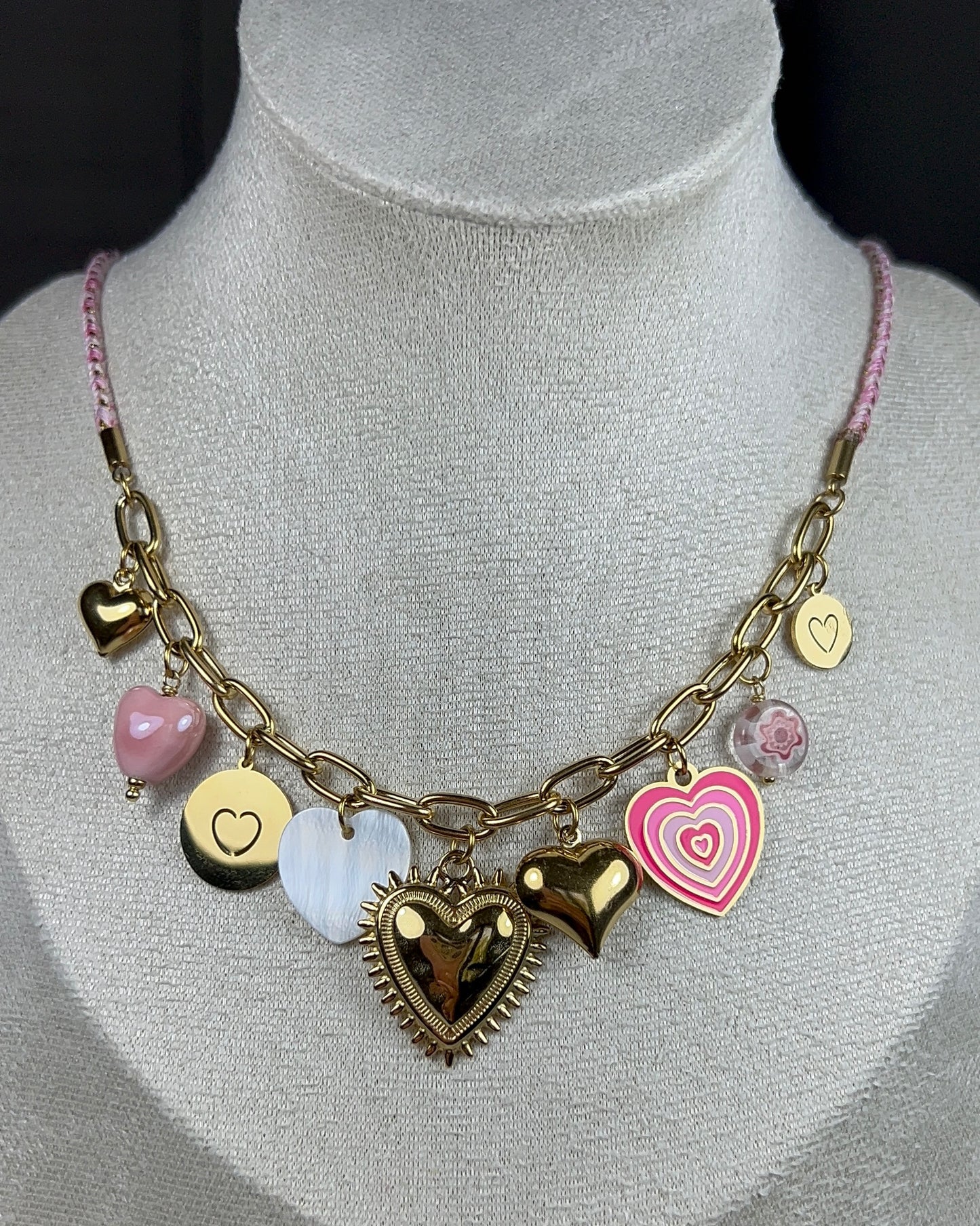 Collier Chloé - Collier cœurs en acier inoxydable femme
