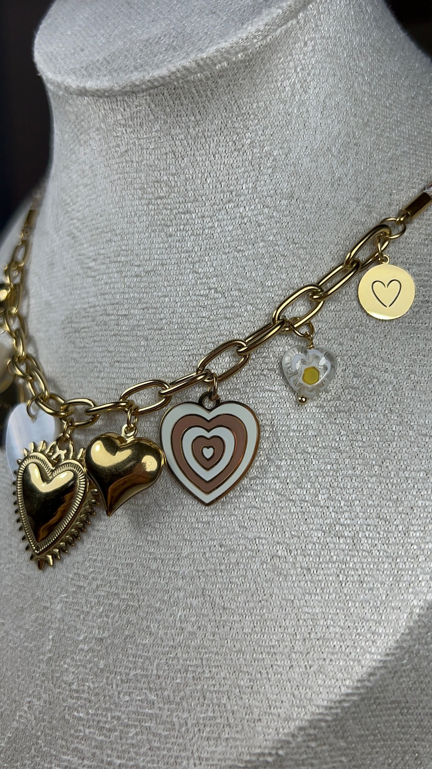 Collier Chloé - Collier cœurs en acier inoxydable femme