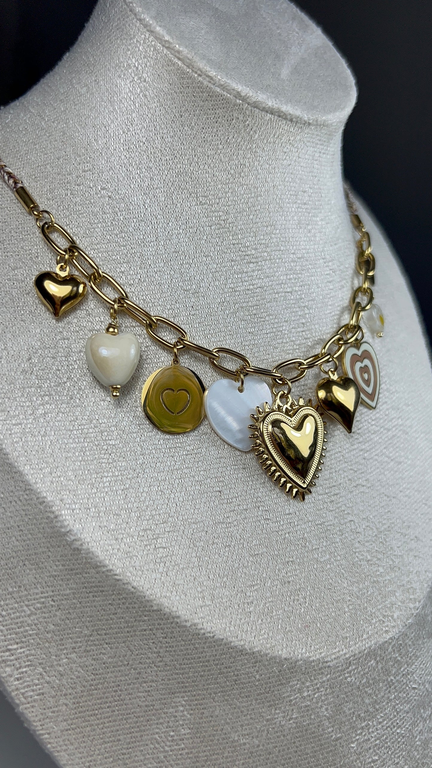 Collier Chloé - Collier cœurs en acier inoxydable femme
