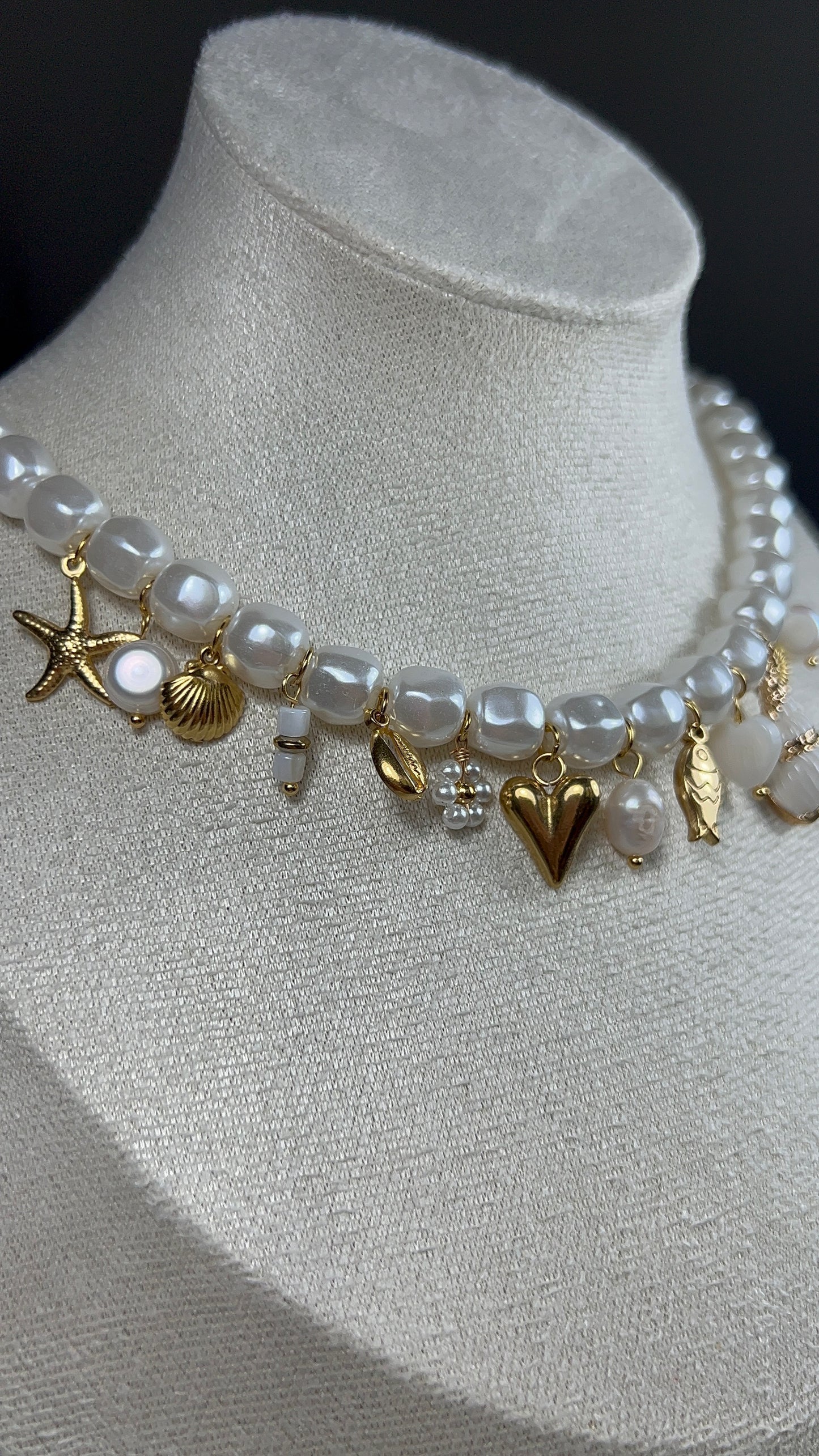 Collier Anissa - Collier marin perles nacrées en acier inoxydable femme