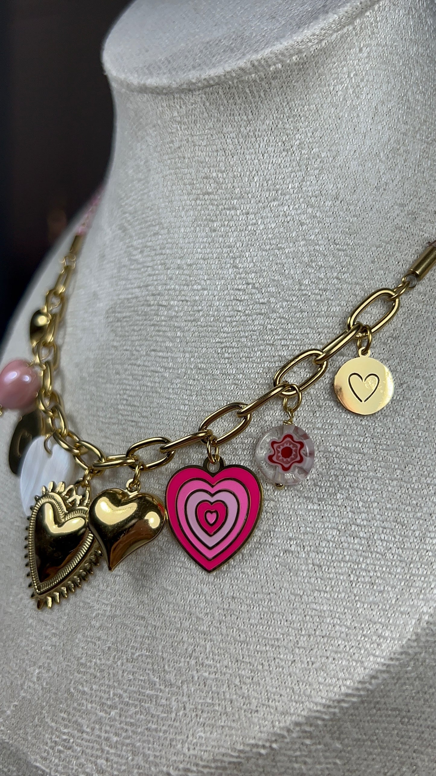 Collier Chloé - Collier cœurs en acier inoxydable femme