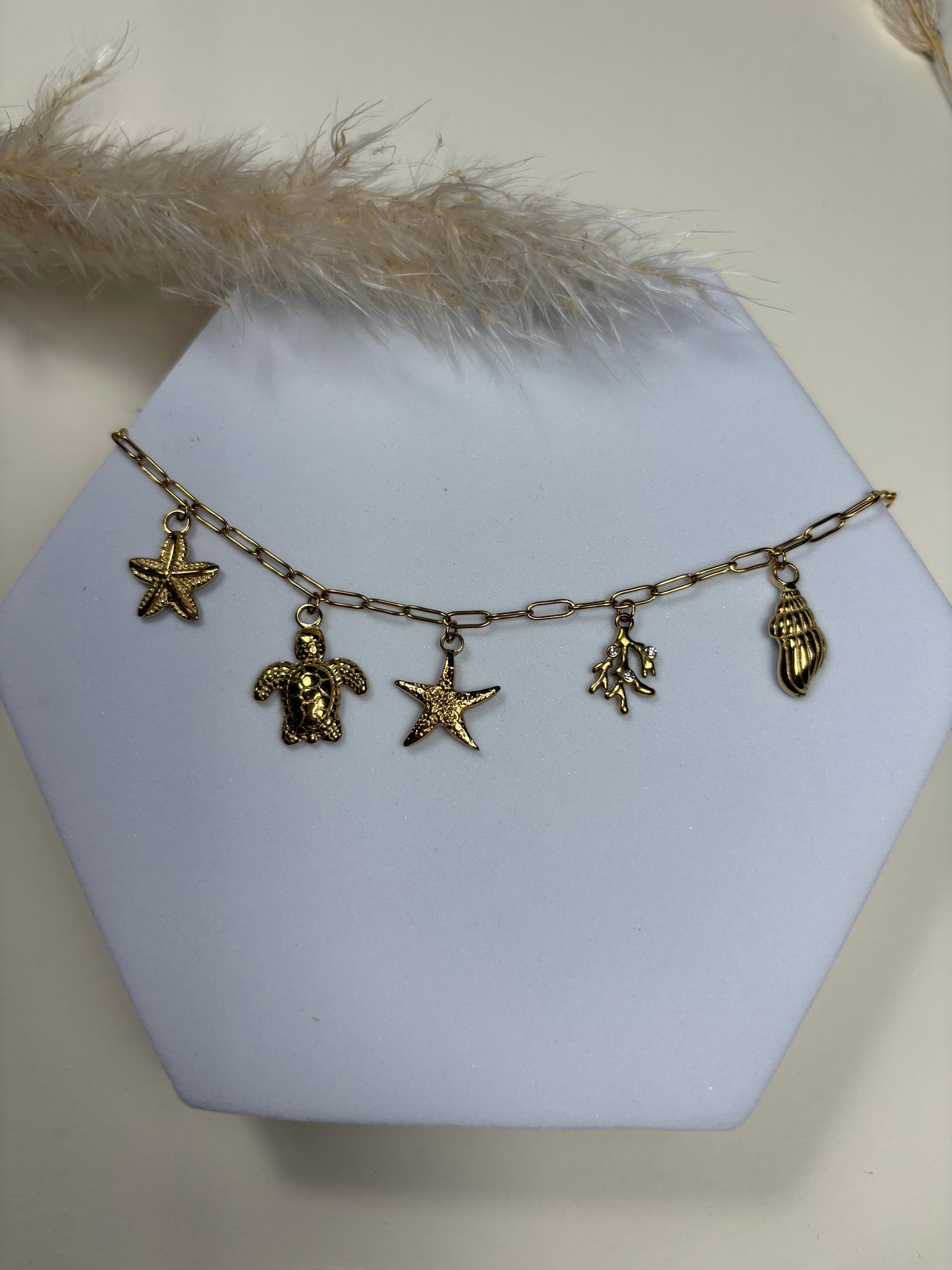 Bracelet en acier inoxydable breloques mer