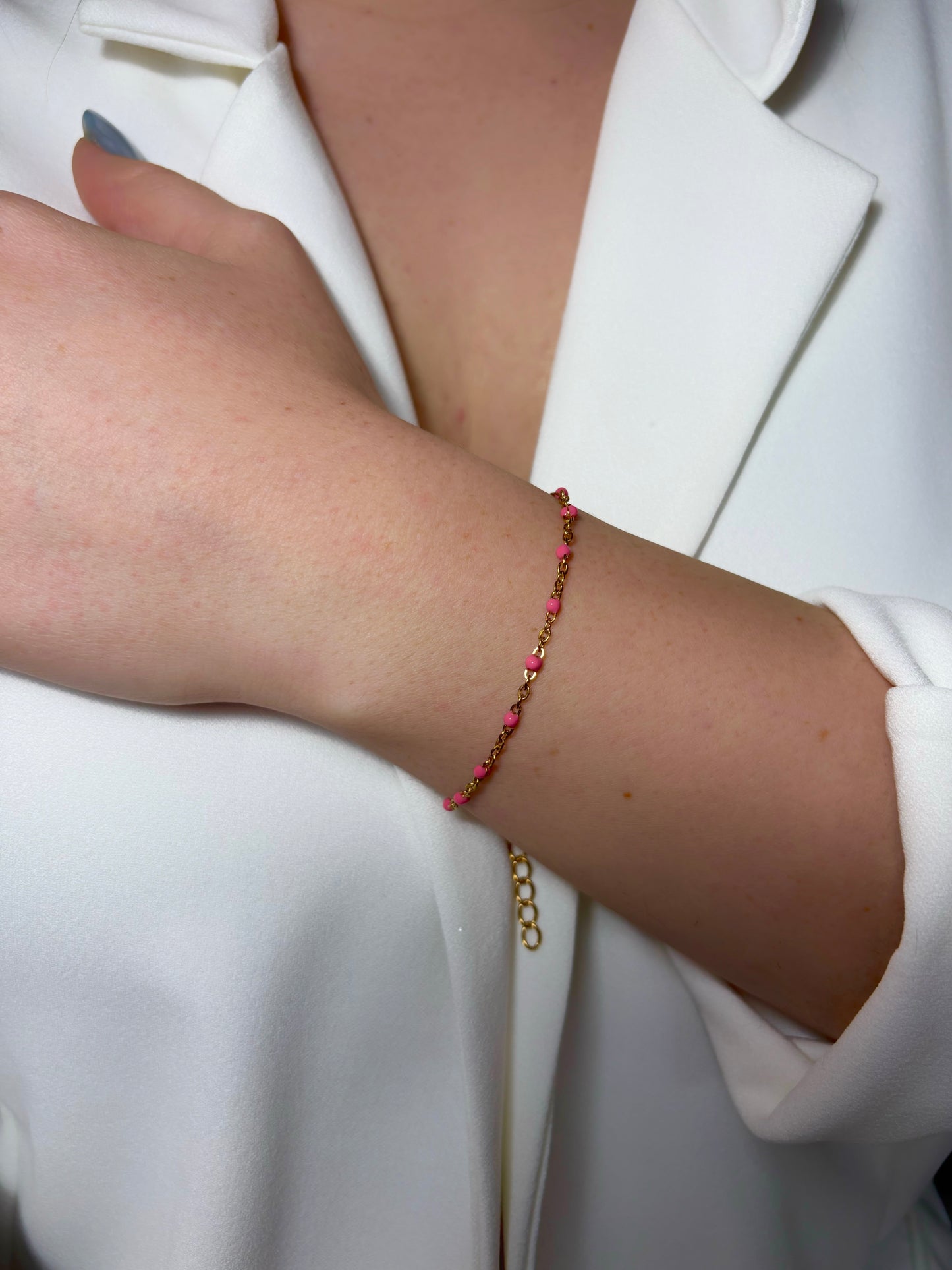 Bracelet fin en acier inoxydable rose