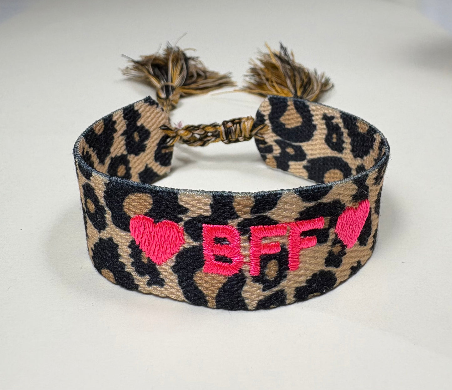 Bracelet tissu leopard bff