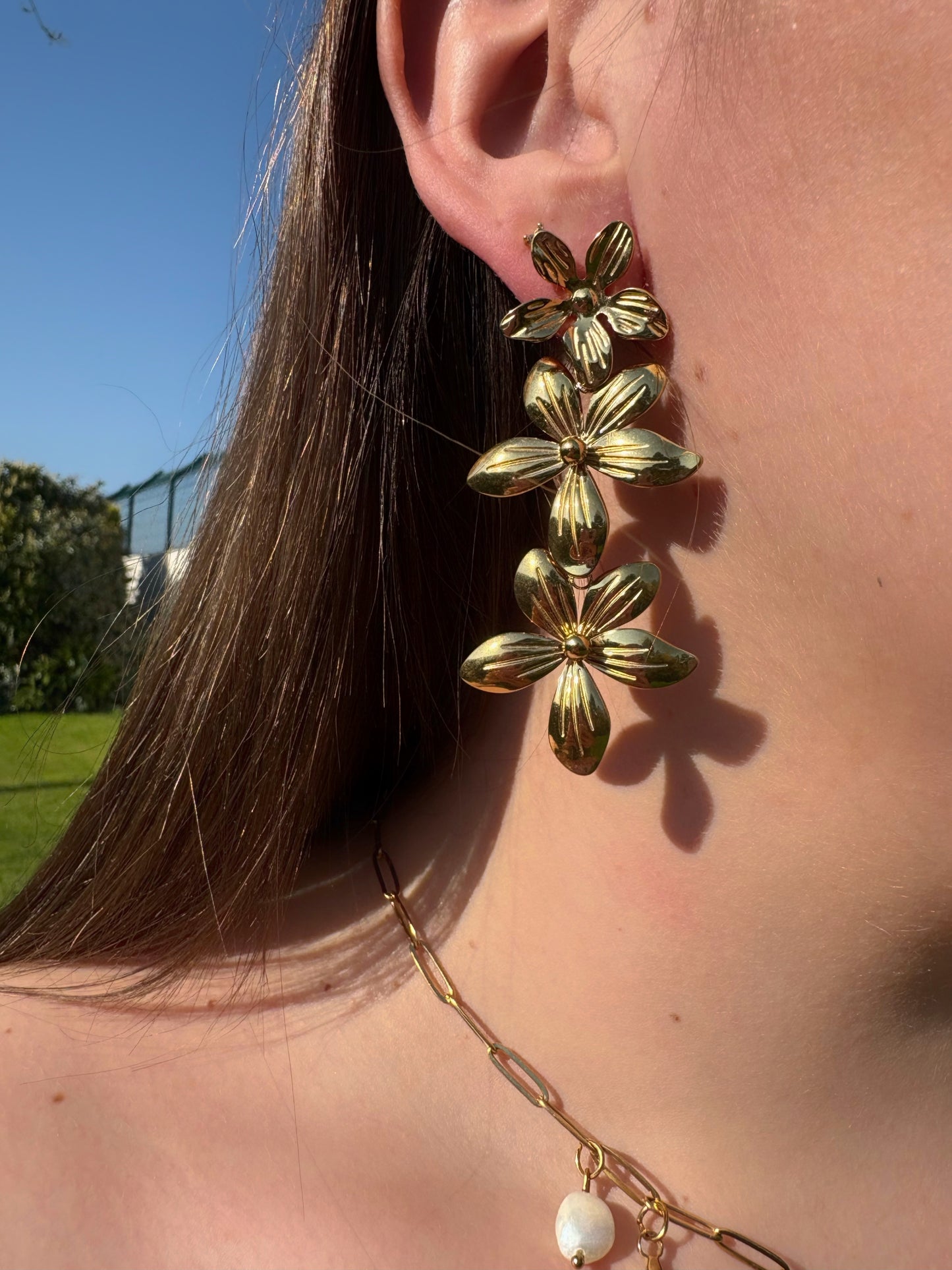 Boucles d’oreilles Camille - Boucles d'oreilles fleurs en acier inoxydable femme