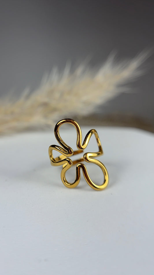 Bague Eleïa - Bague fleur en acier inoxydable femme