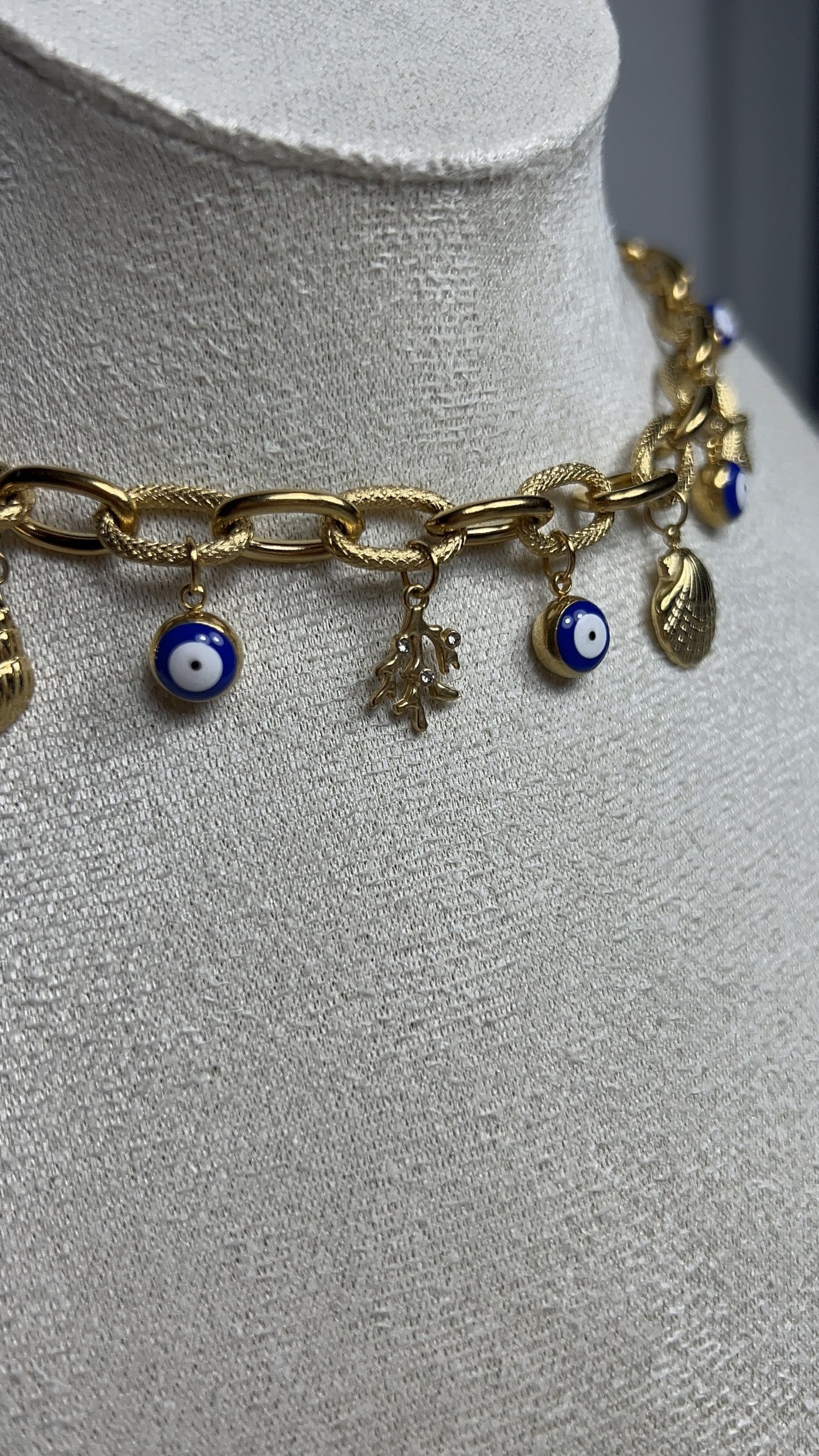 Collier Océane - Collier marin et œil protecteur en acier inoxydable femme