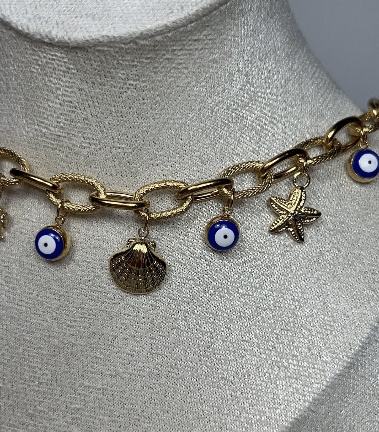 Collier Océane - Collier marin et œil protecteur en acier inoxydable femme