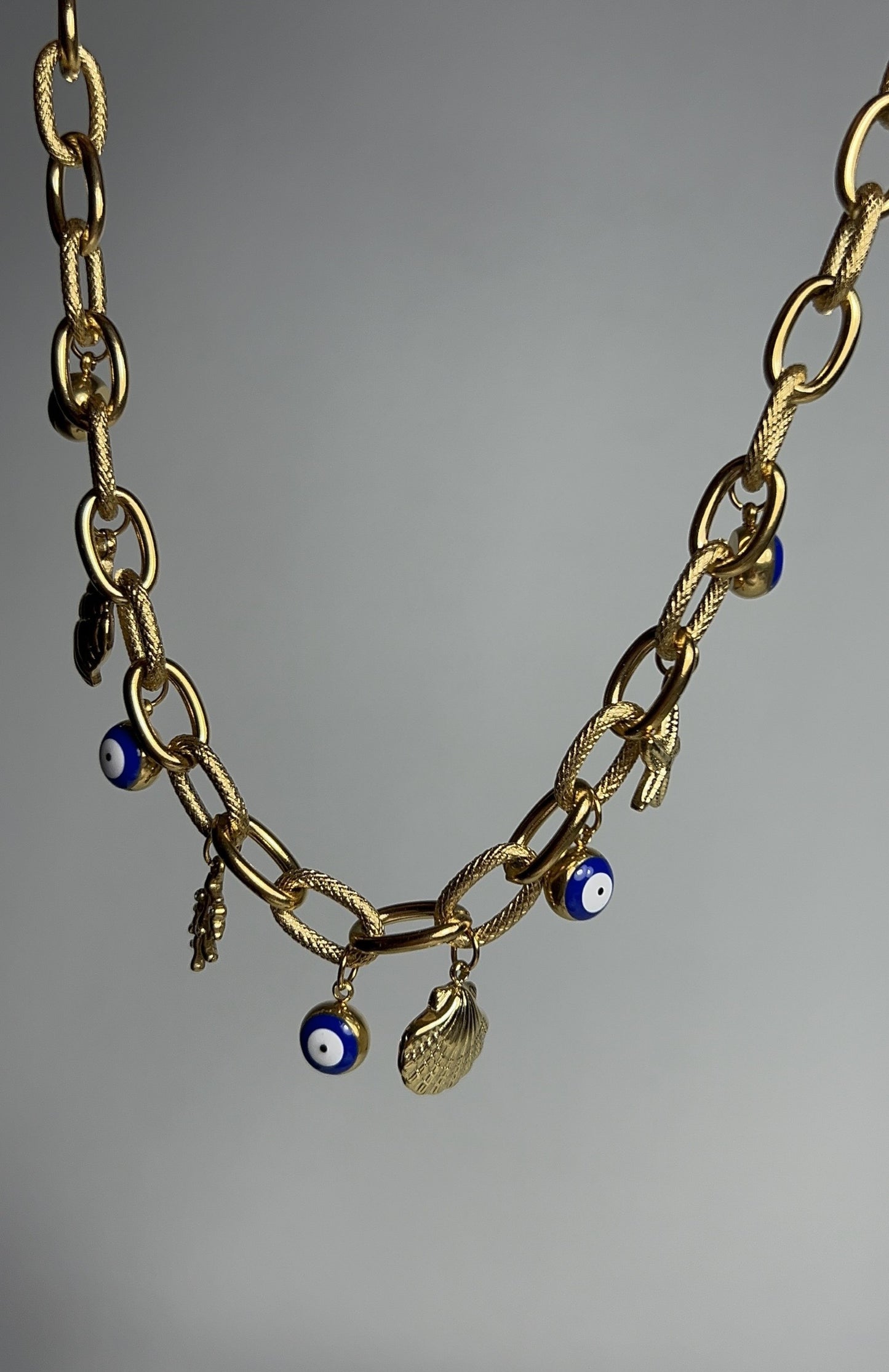 Collier Océane - Collier marin et œil protecteur en acier inoxydable femme